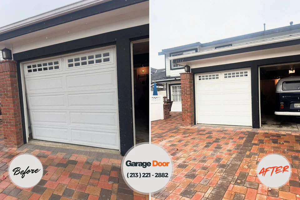 Before and after: garage door repair Woodbine, NJ